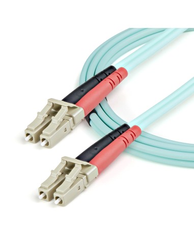 Cable de 1m de Fibra Óptica Multimodo OM3 LC a LC UPC - Full Duplex 50/125µm - para Redes de 100G - LOMMF/VCSEL - Pérdida Baja 